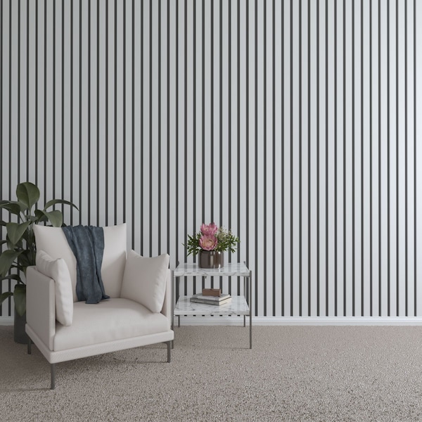 Ekena Millwork 94H x 1/2T Adjustable PVC Slat Wall Panel Kit w/ 2W Slats, Unfinished contains 22 Slats SWP66X94X0500UN - main